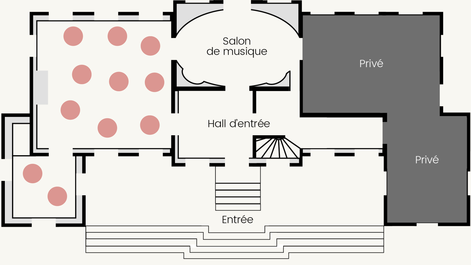 CHATEAU DE LA CHESNAIE / PLAN REZ_DE_CHAUSSE/SALONS